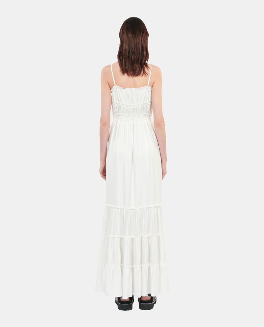 The Kooples FEMME WHITE robe longue avec nœuds blanche