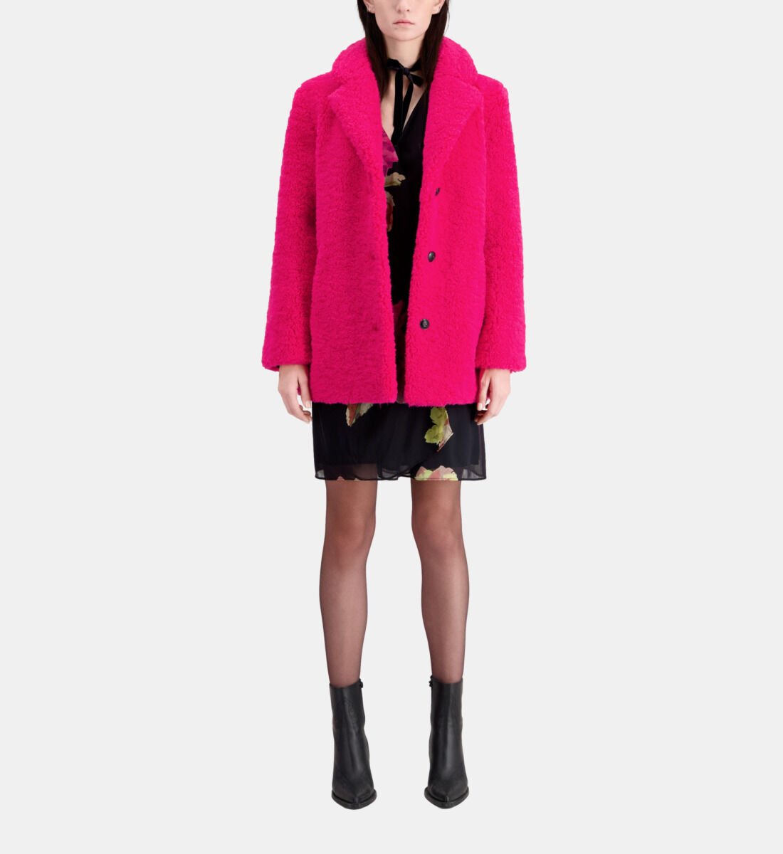Manteau rose deals fourrure