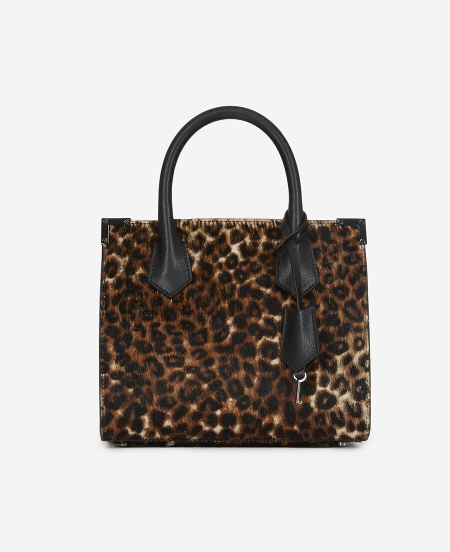 medium ming bag in leopard print leather