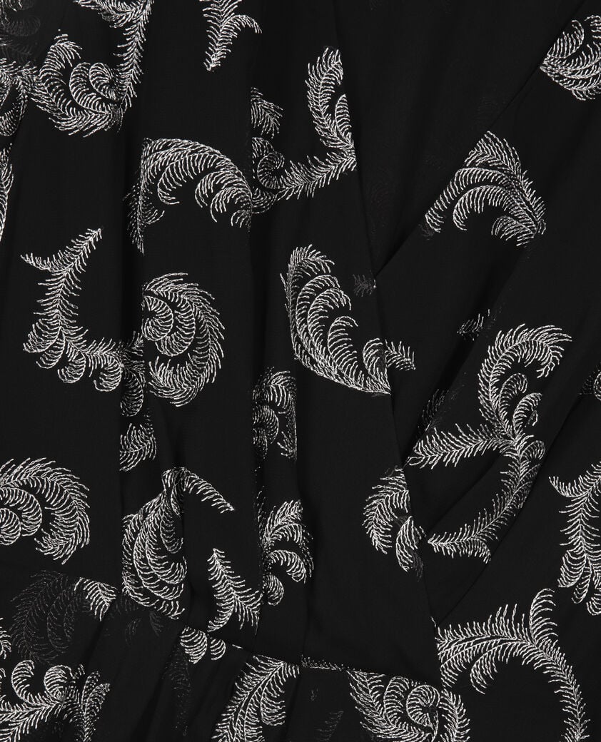 The Kooples DAMEN BLACK / SILVER kleid mit wickeleffekt kurz schwarz