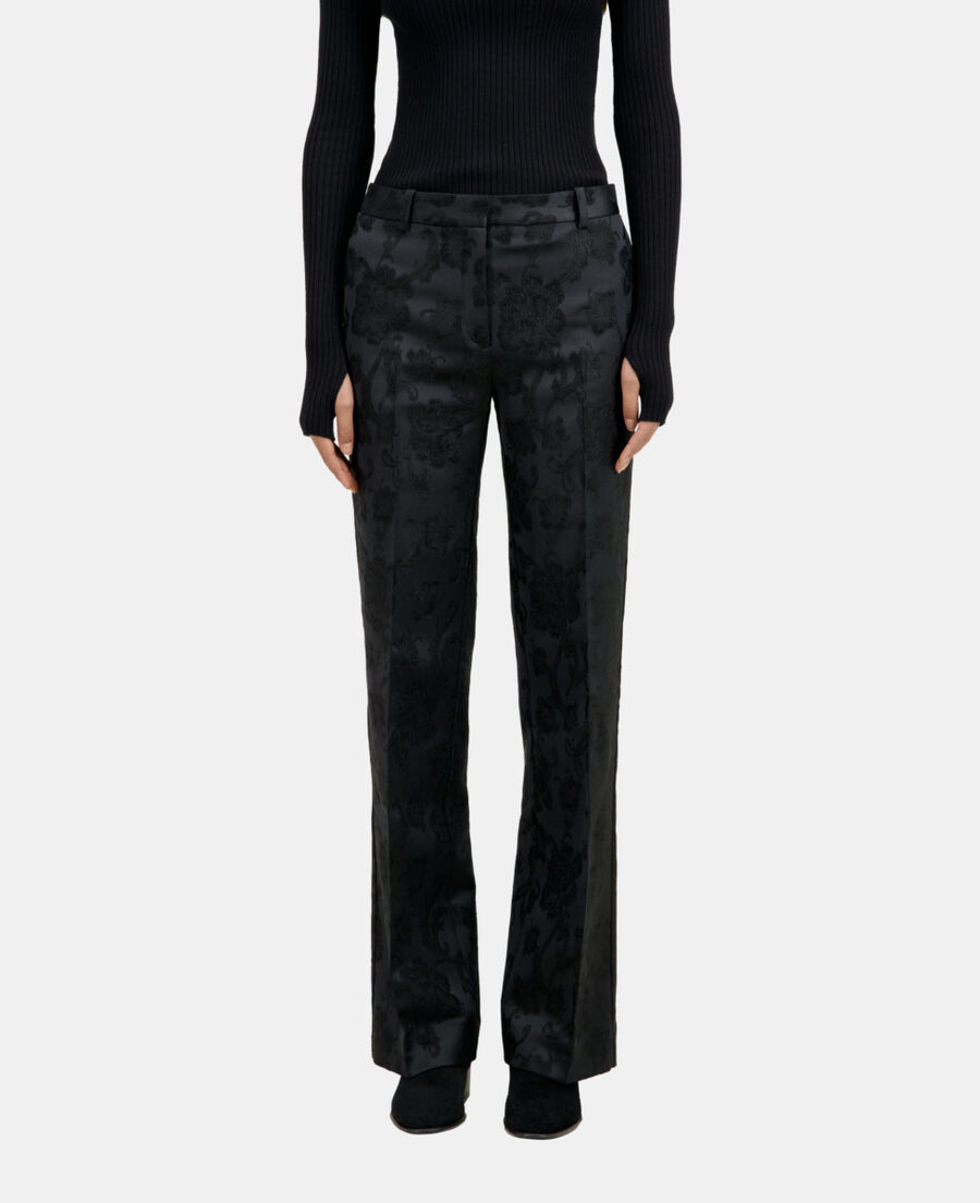 The Kooples FEMME BLACK pantalon tailleur fleuri noir