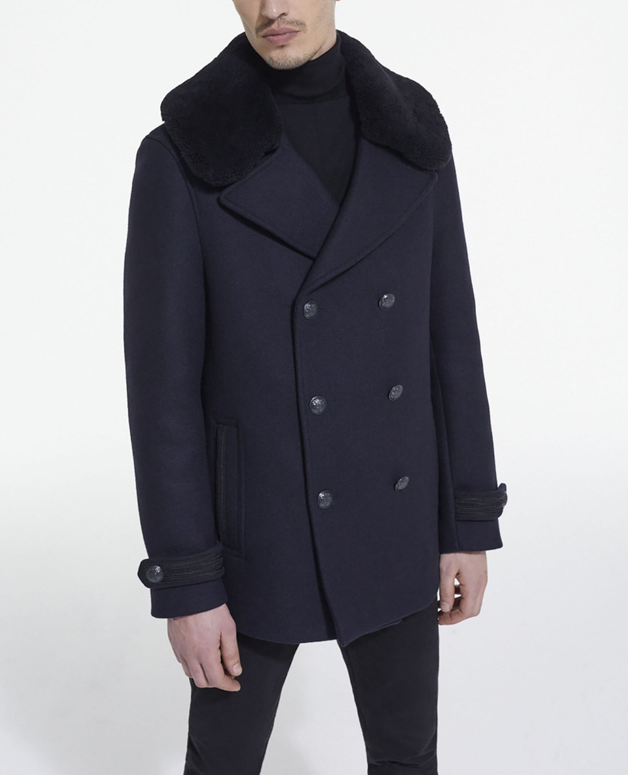 Manteau en laine bleu marine, DARK NAVY, hi-res image number null