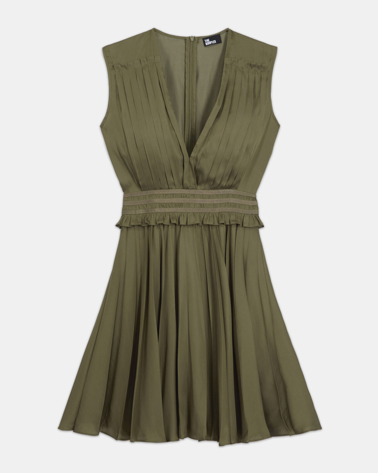The Kooples WOMEN OLIVE NIGHT short khaki dress