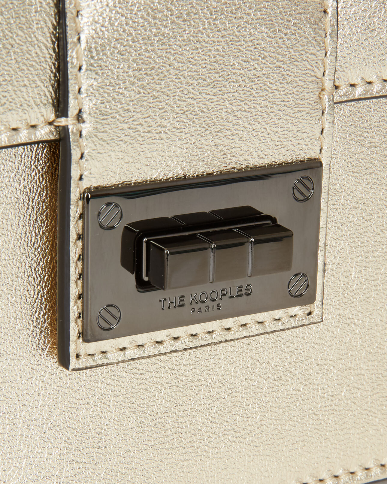 The Kooples FEMME GOLD pochette emily medium en cuir doré