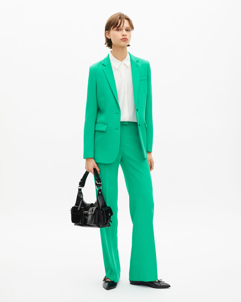 The Kooples FEMME GREEN veste tailleur verte en crêpe