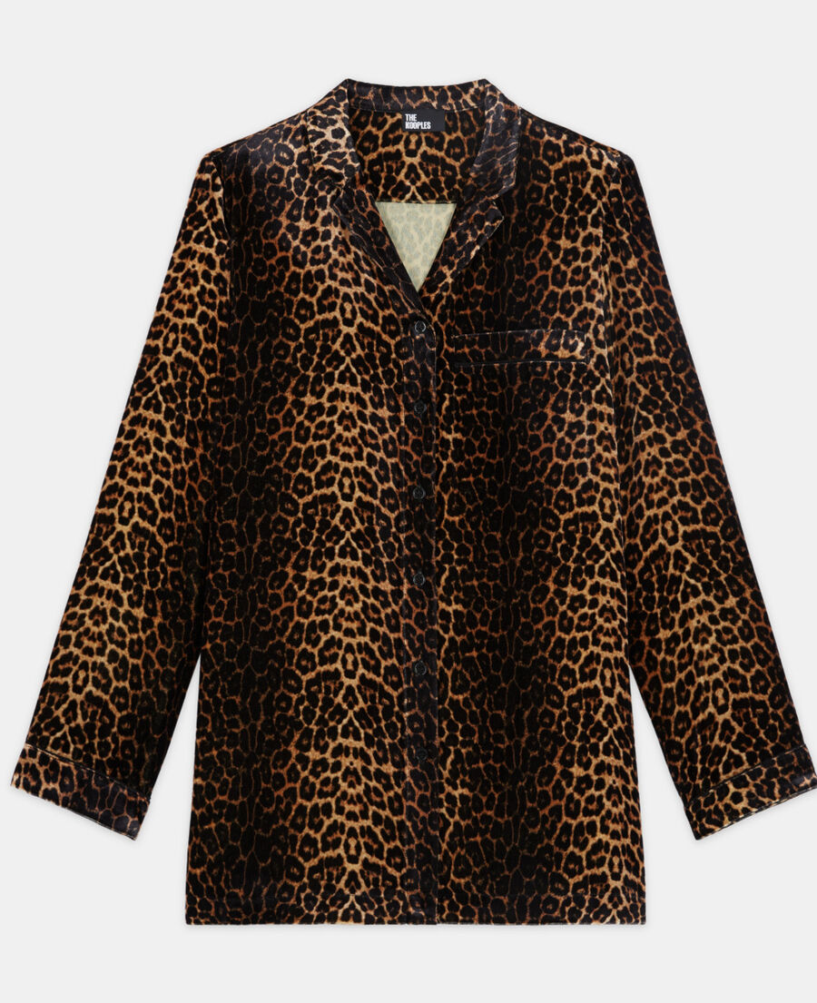 chemise en velours léopard