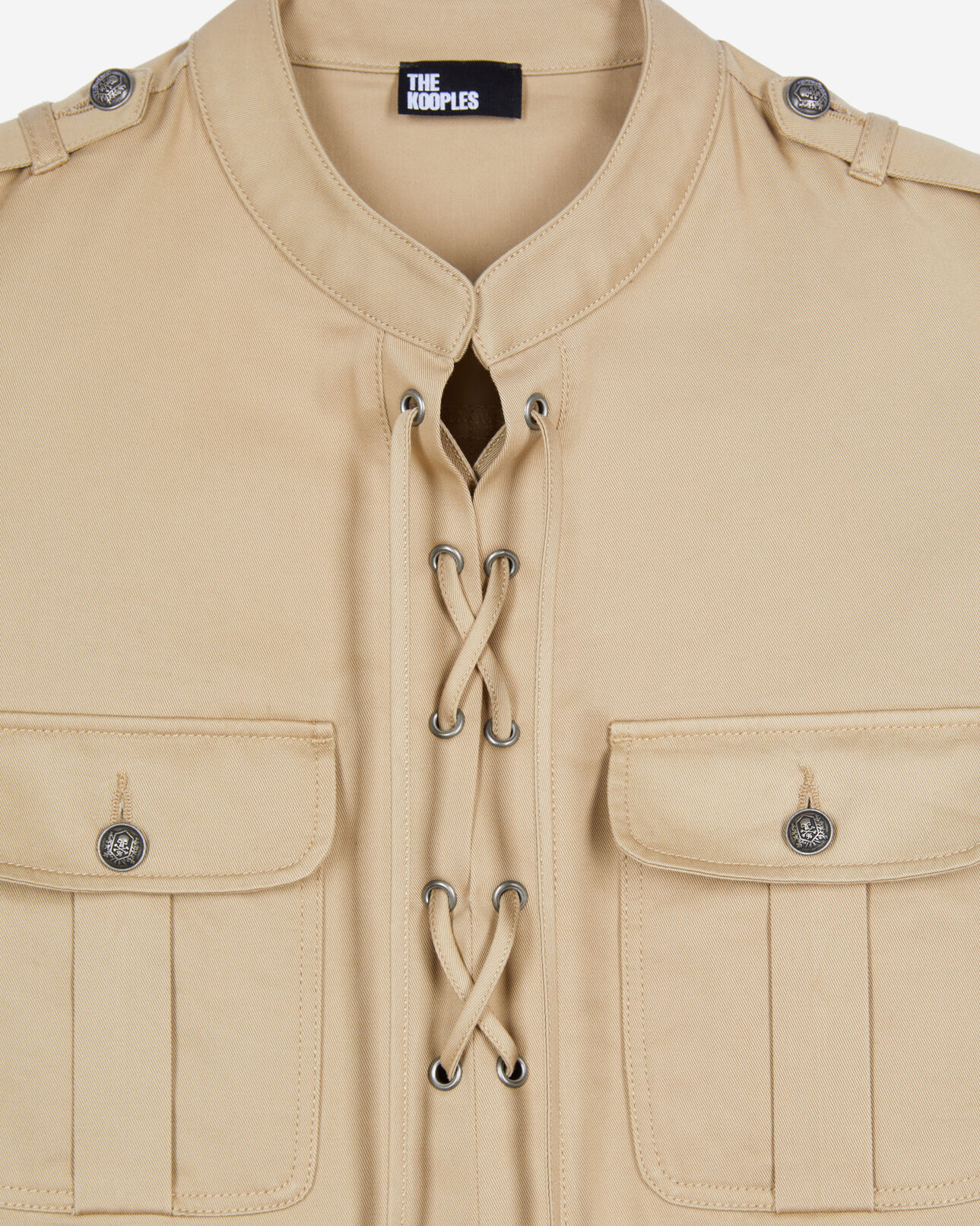 The Kooples WOMEN BEIGE short beige safari dress