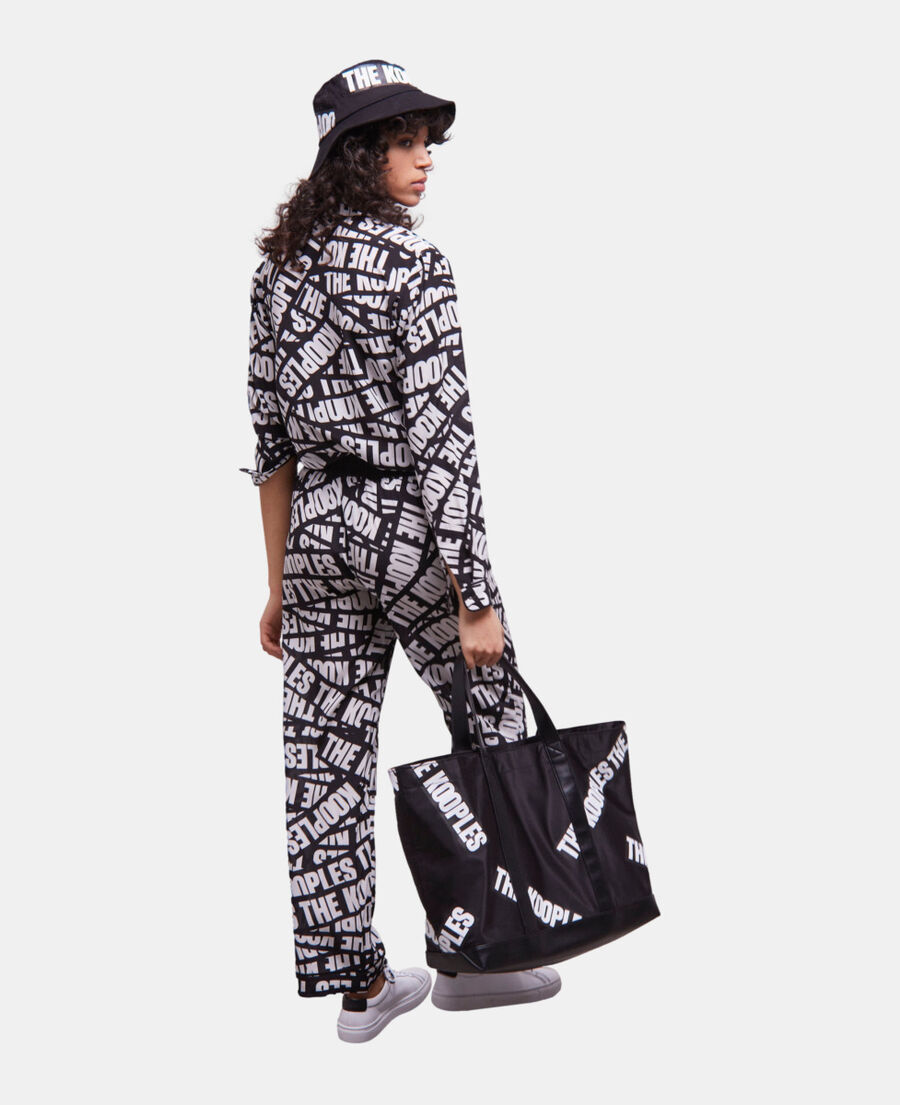 The Kooples F BLACK / WHITE pants with tape logo
