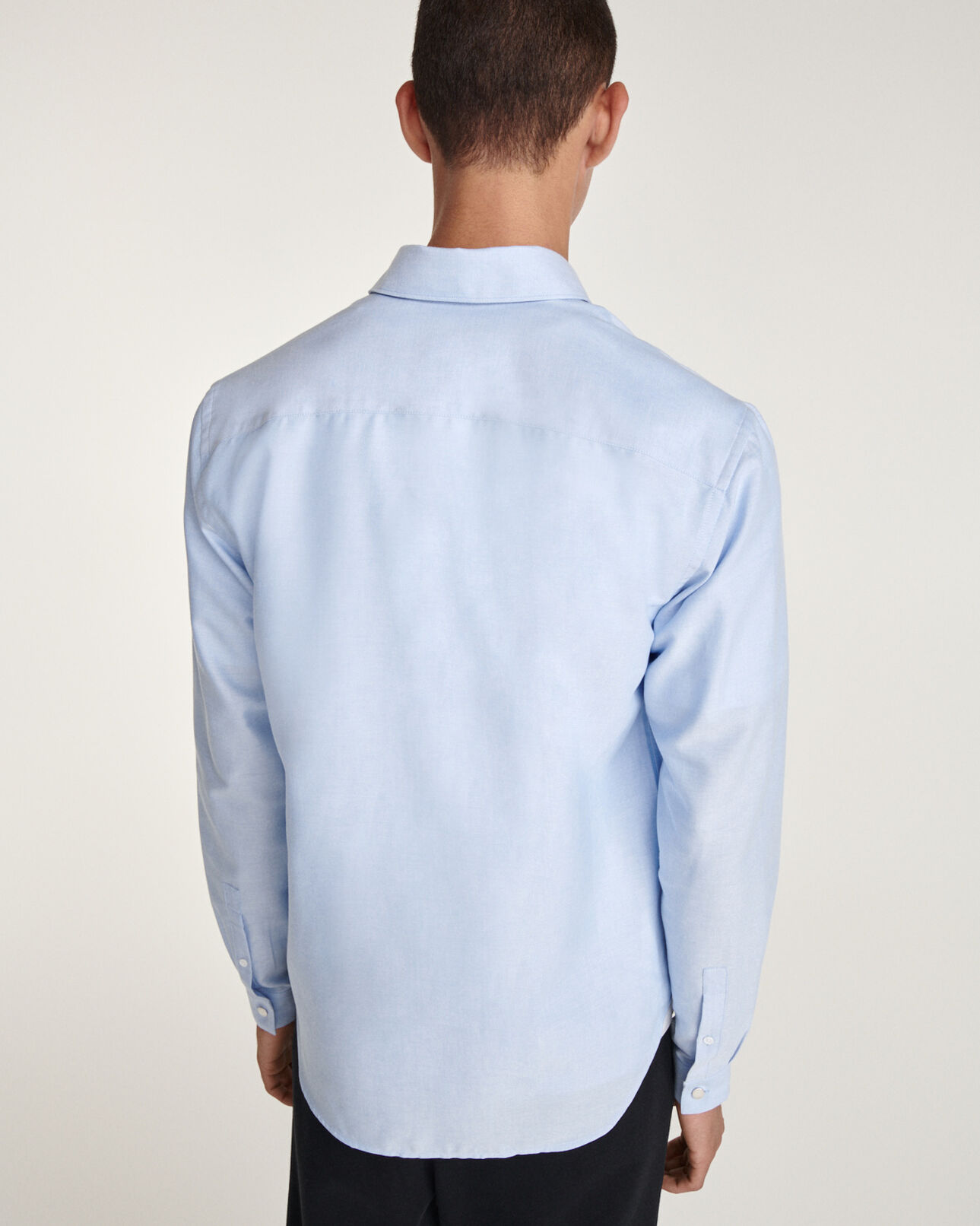 The Kooples MEN SKY sky blue cotton shirt with embroidered heart