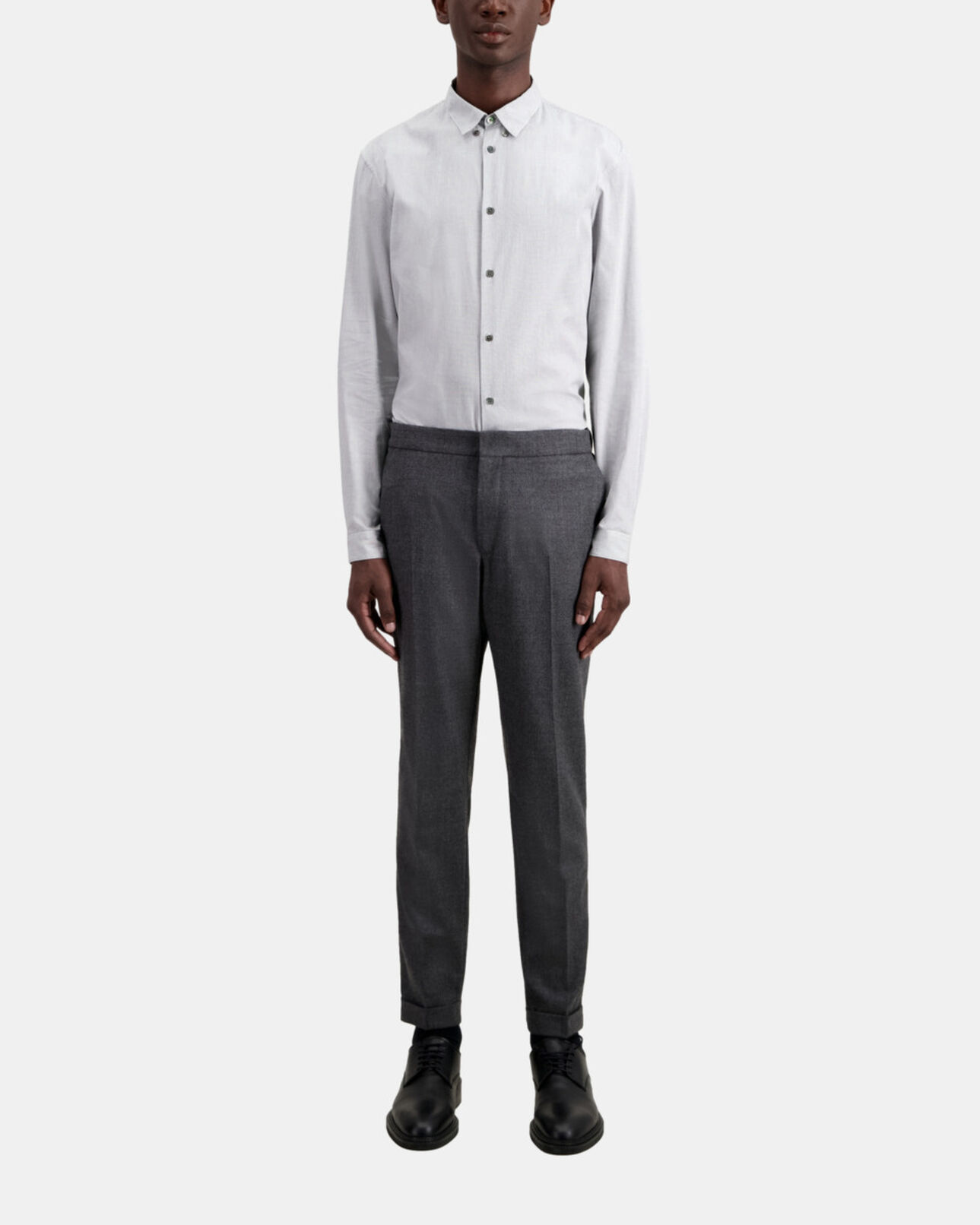 The Kooples HOMME GREY pantalon gris en flanelle