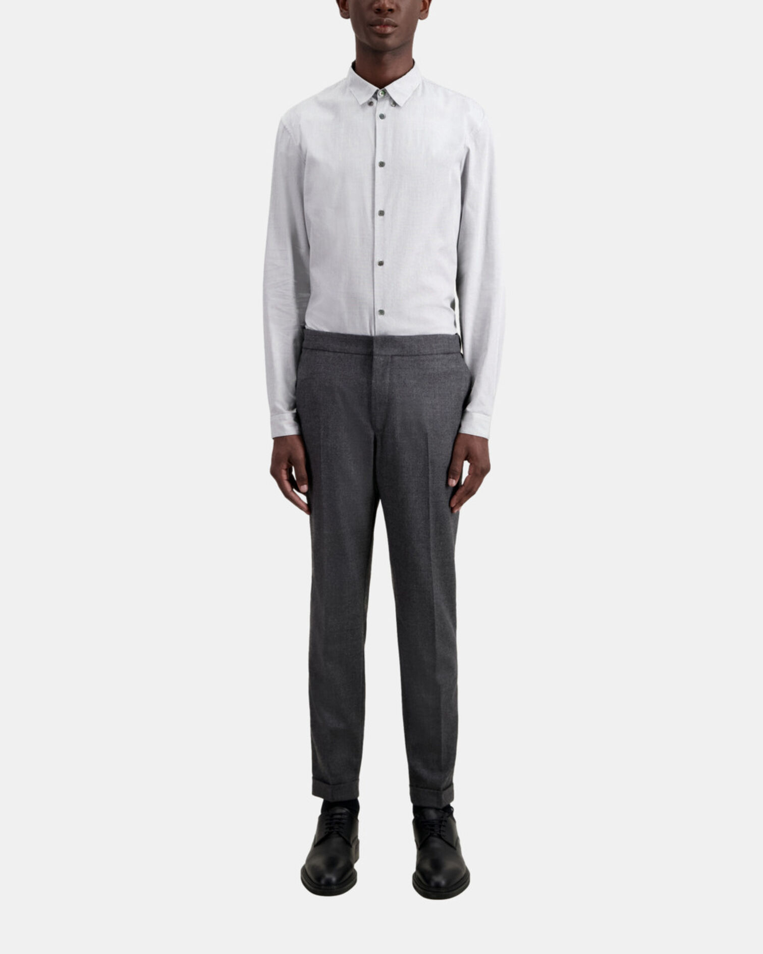 Pantalon gris en flanelle, GREY, hi-res image number null