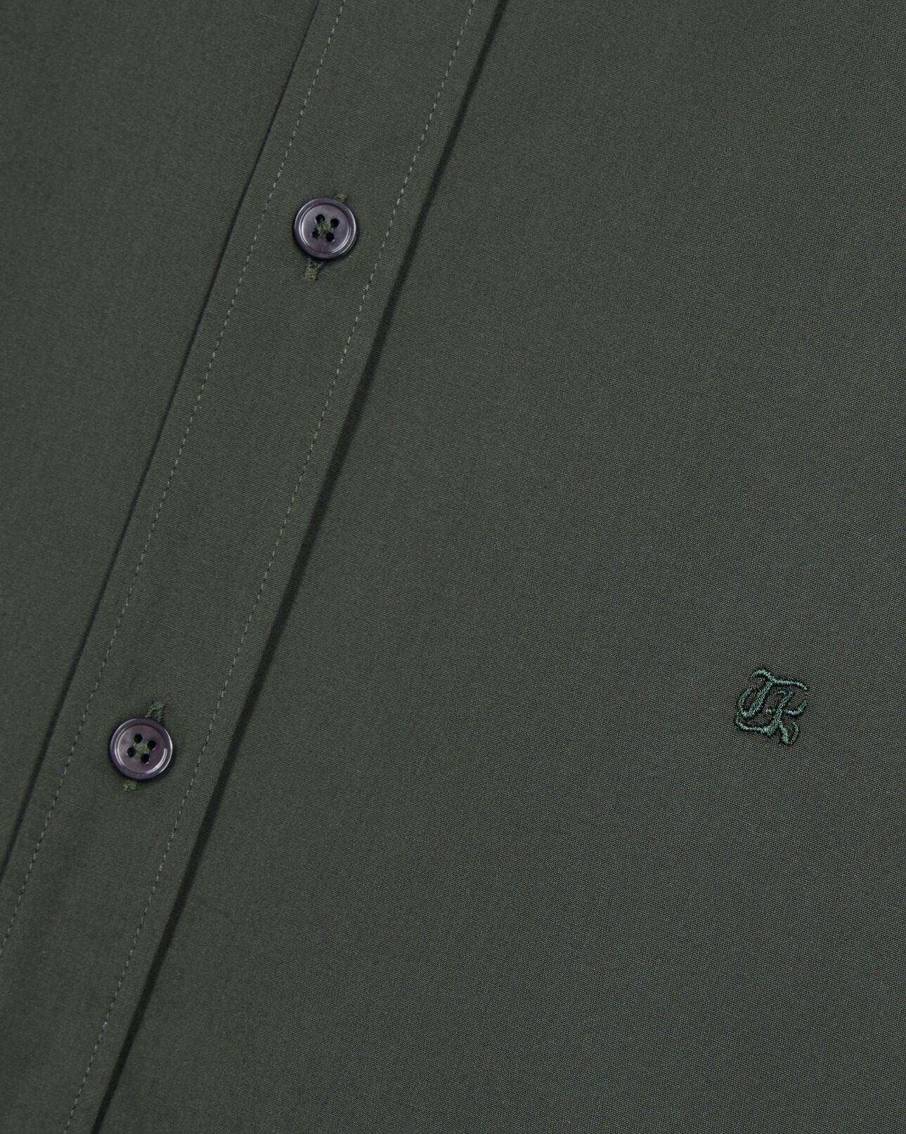 The Kooples HOMME DARK GREEN chemise en popeline kaki