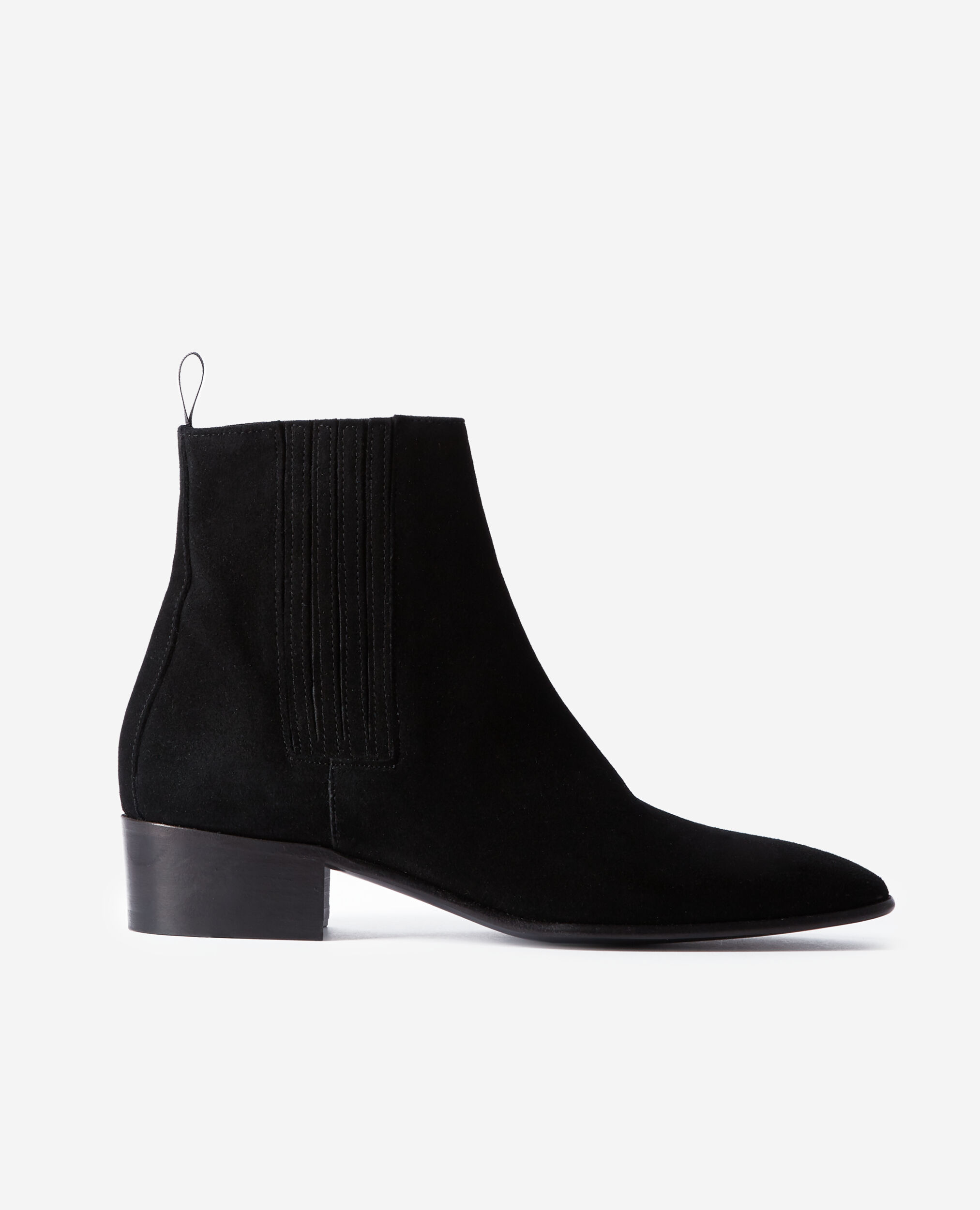 Black leather boots, BLACK, hi-res image number null