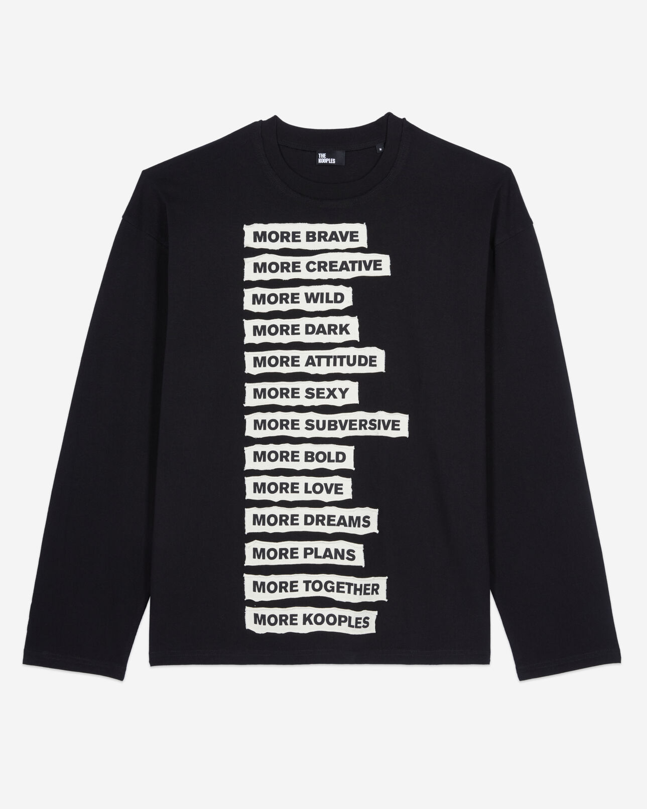 The Kooples MEN BLACK WASHED black long-sleeved t-shirt