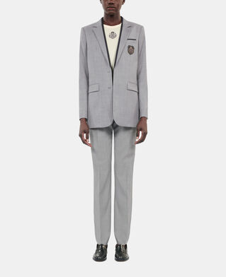 The Kooples F BEIGE MELANGE taupe wool suit jacket