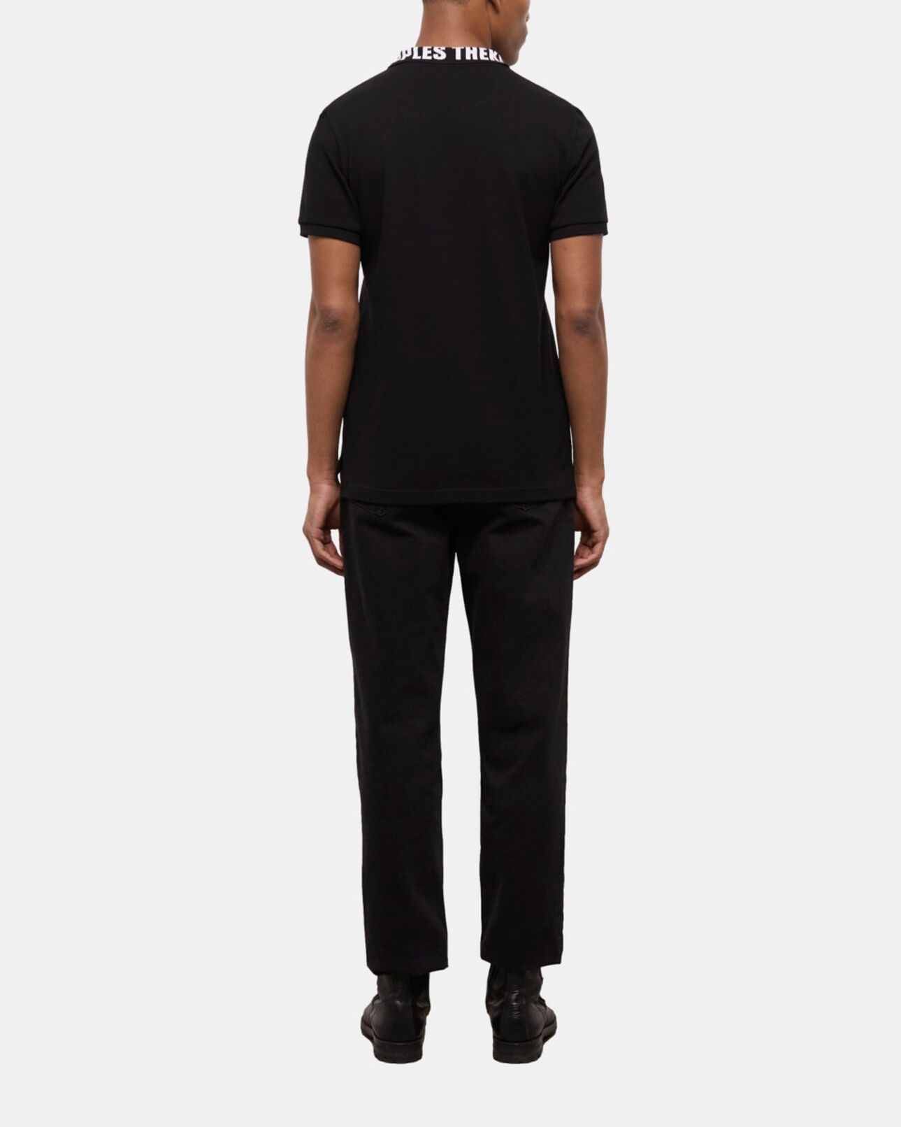 The Kooples HOMME BLACK polo à col logo noir