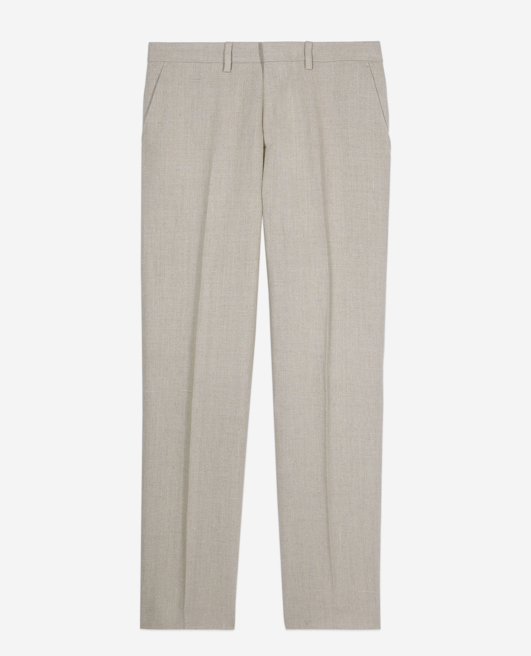 Pantalón traje beige lino, BEIGE, hi-res image number null