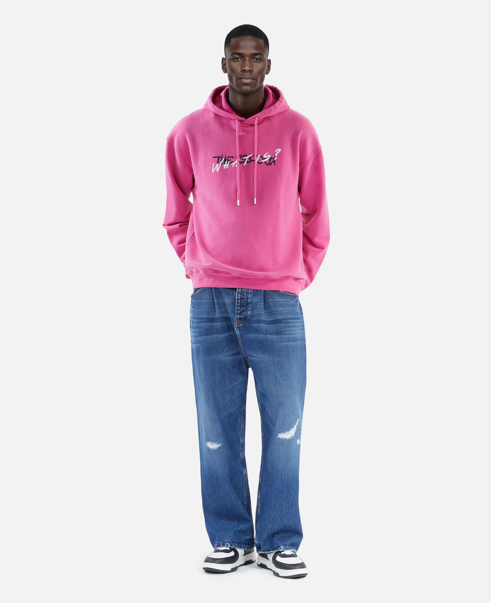 The Kooples MEN FUSHIA pink what is hooded sweatshirt