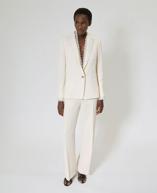 The Kooples F OFF WHITE suit jacket with ecru lace band