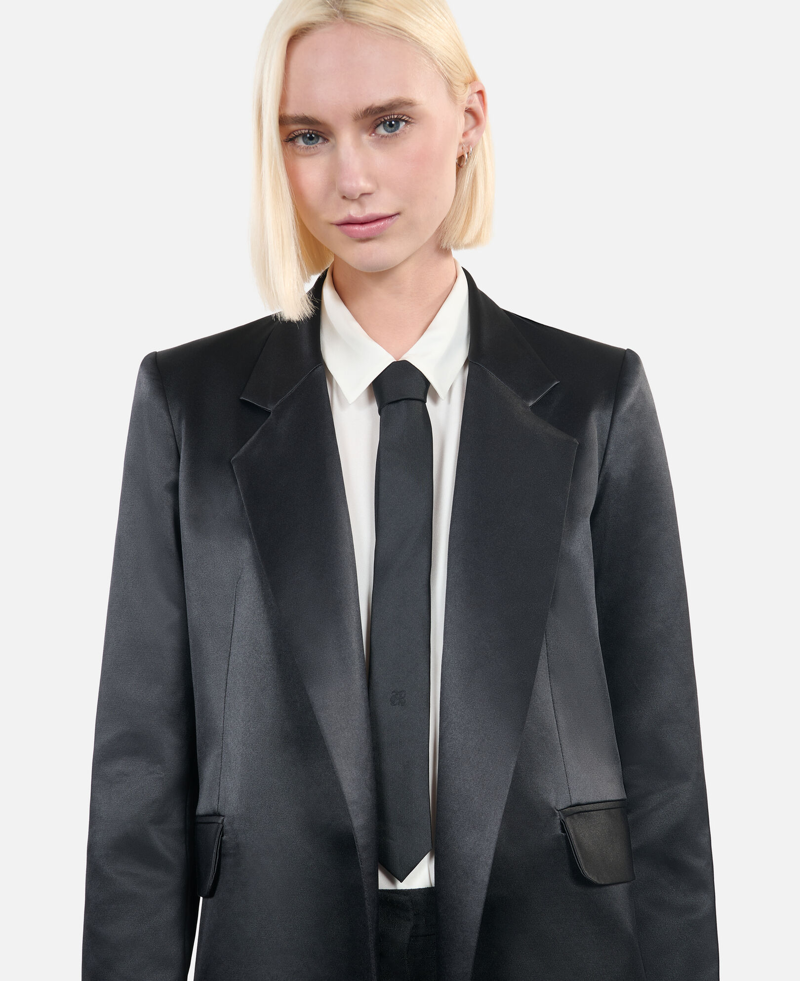 The Kooples WOMEN BLACK the kooples x carolina ritzler black satin coat
