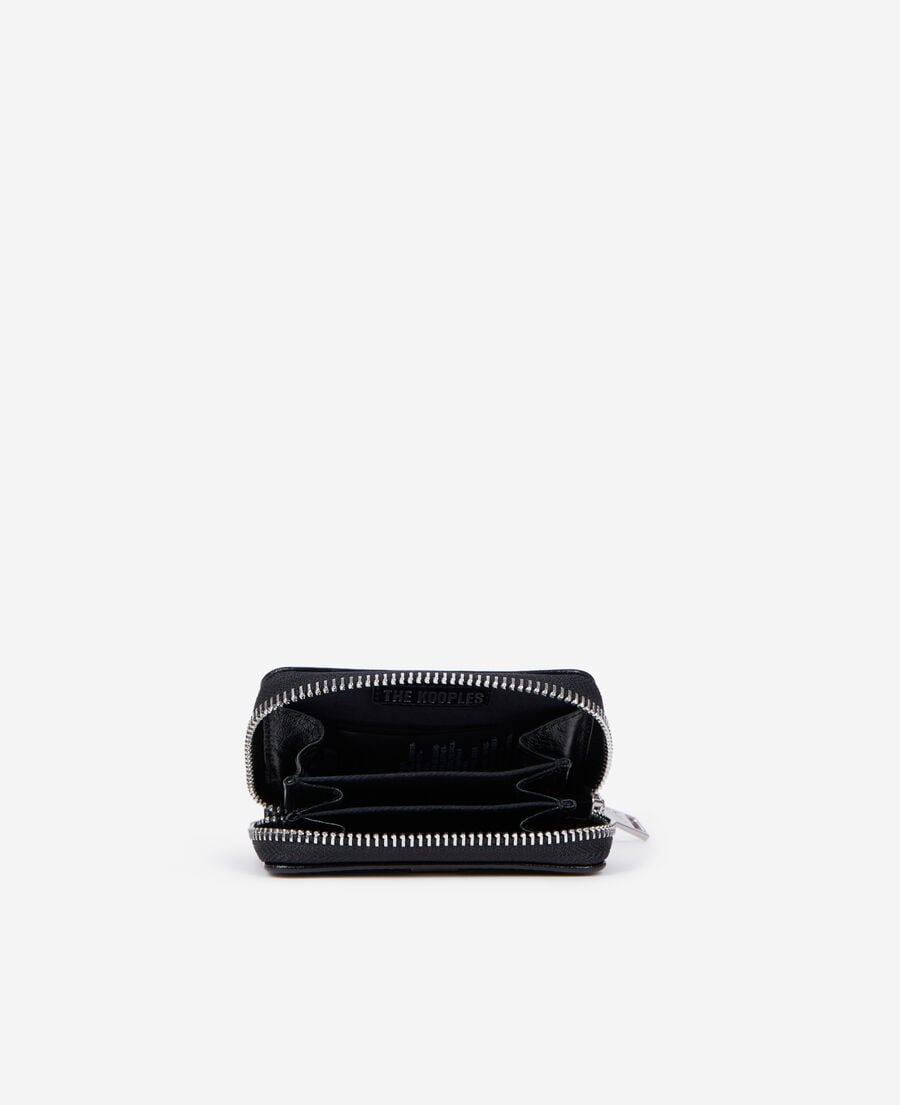 The Kooples MIXTE BLACK porte monnaie blason en cuir noir