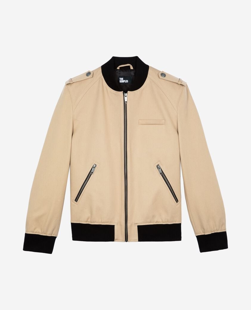 The Kooples H BEIGE beige cotton teddy jacket