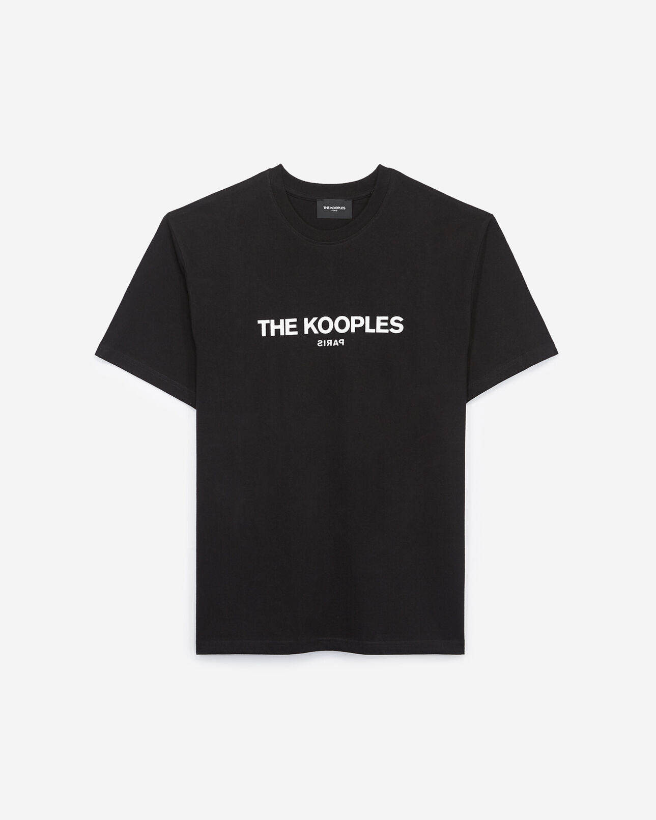 The Kooples MEN BLACK printed black jersey t-shirt cotton