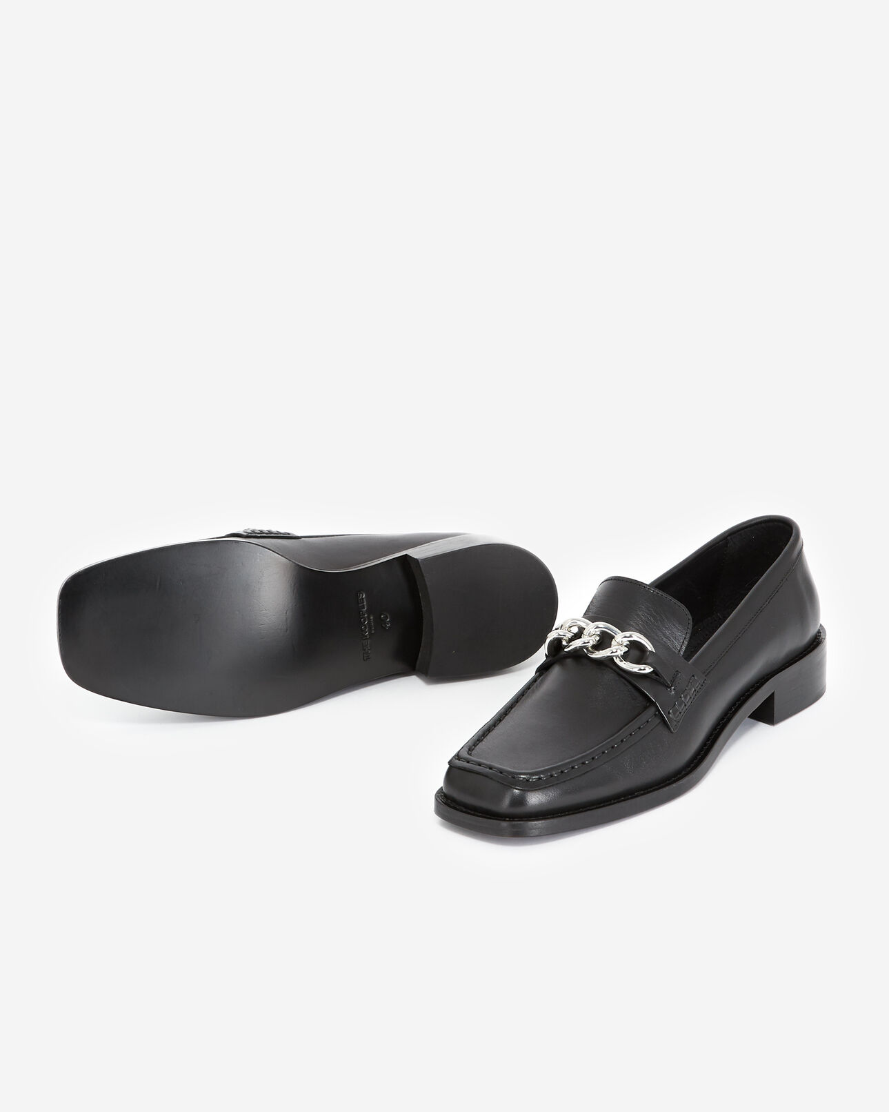 The Kooples FEMME BLACK mocassins noir boucle argent