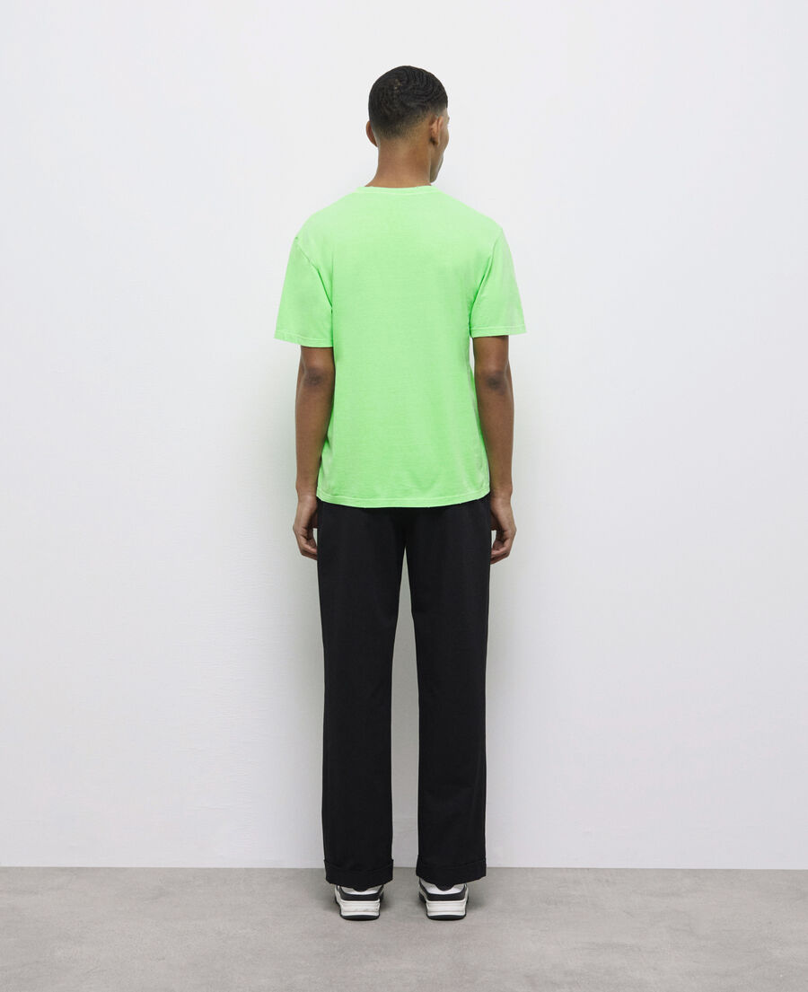 camiseta verde fluorescente logotipo para hombre