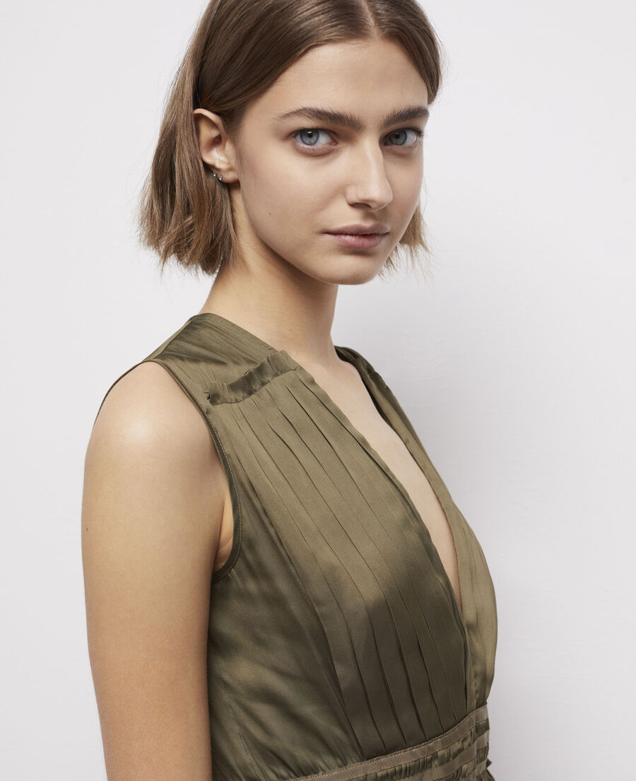 kurzes kleid in khaki