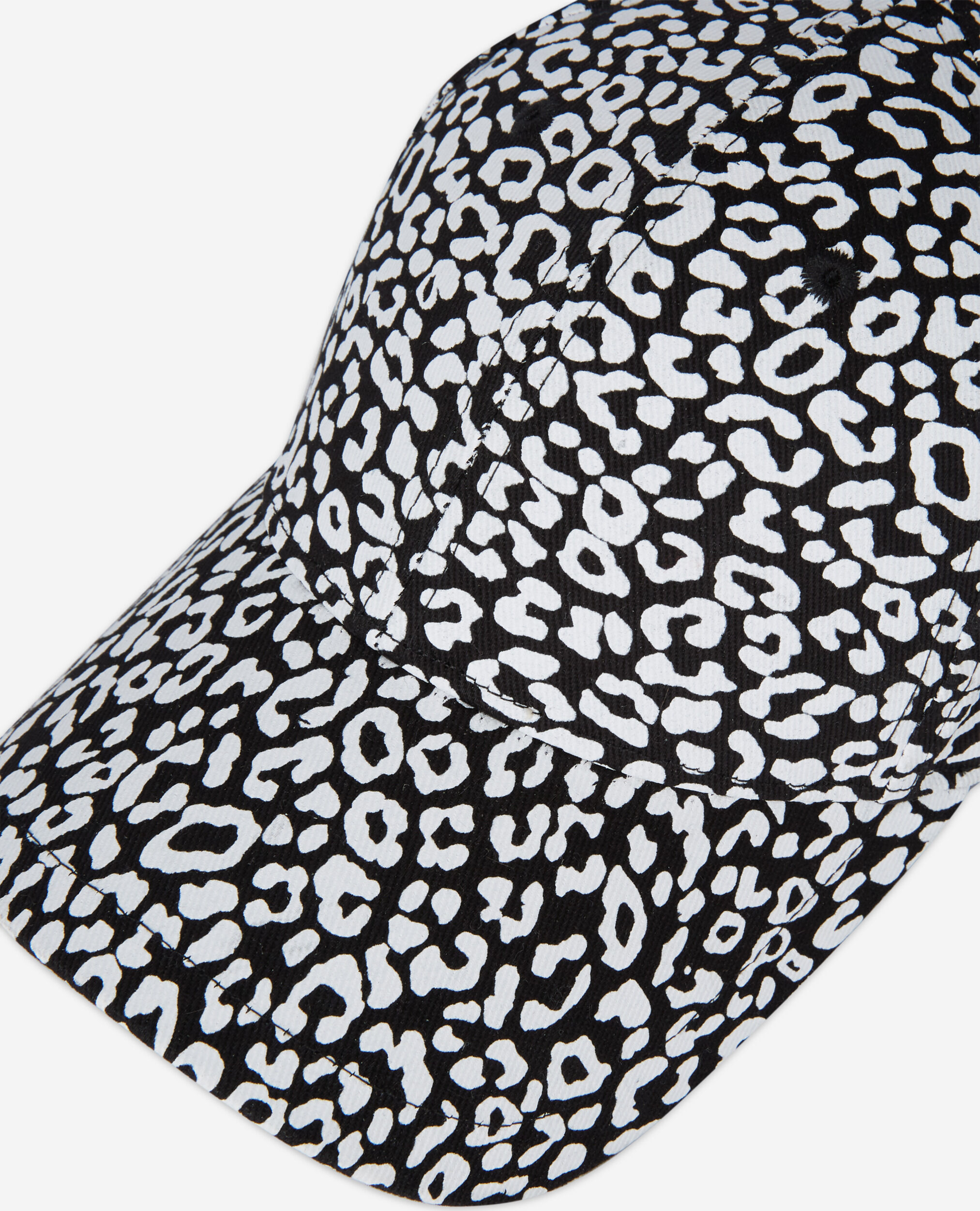Black leopard print cap, BLACK WHITE, hi-res image number null