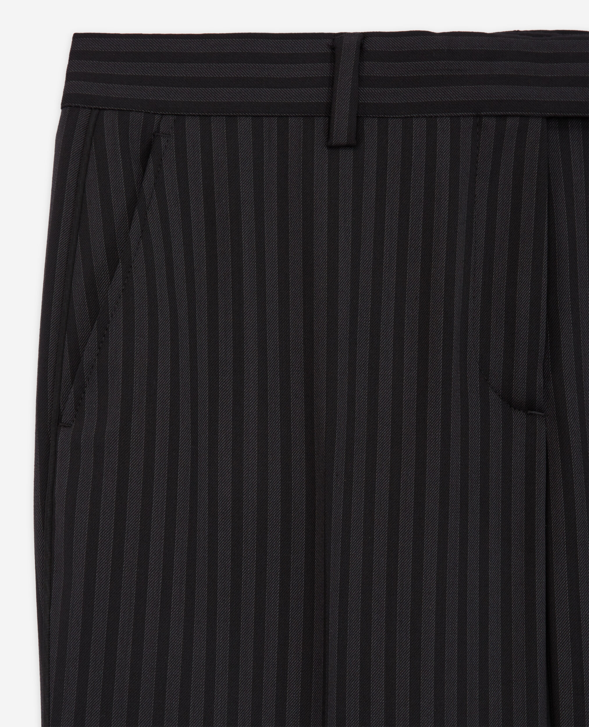 Pantalon de costume en laine rayé, BLACK GREY, hi-res image number null