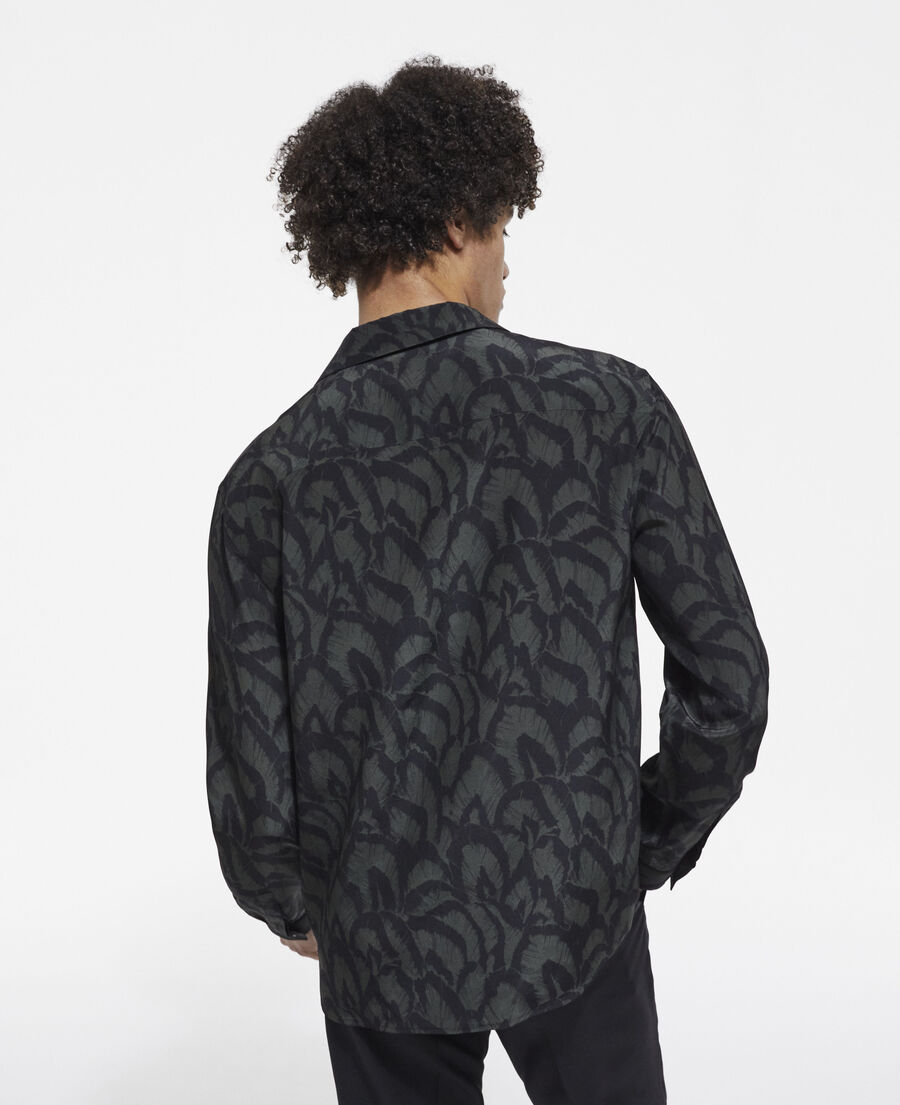 chemise col hawaïen en soie imprimée