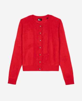The Kooples F TANGO RED red cashmere cardigan