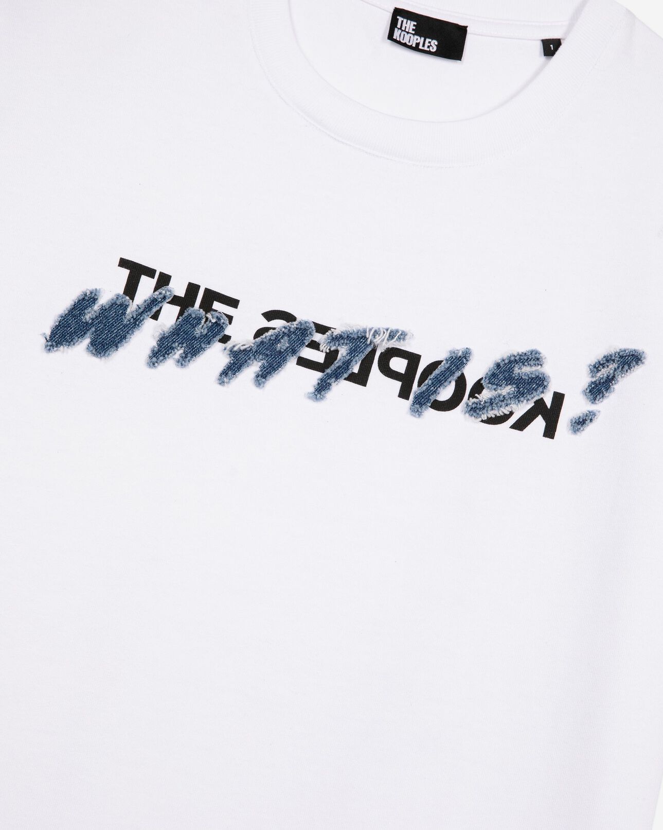 The Kooples DAMEN WHITE weißes t-shirt mit what is-schriftzug