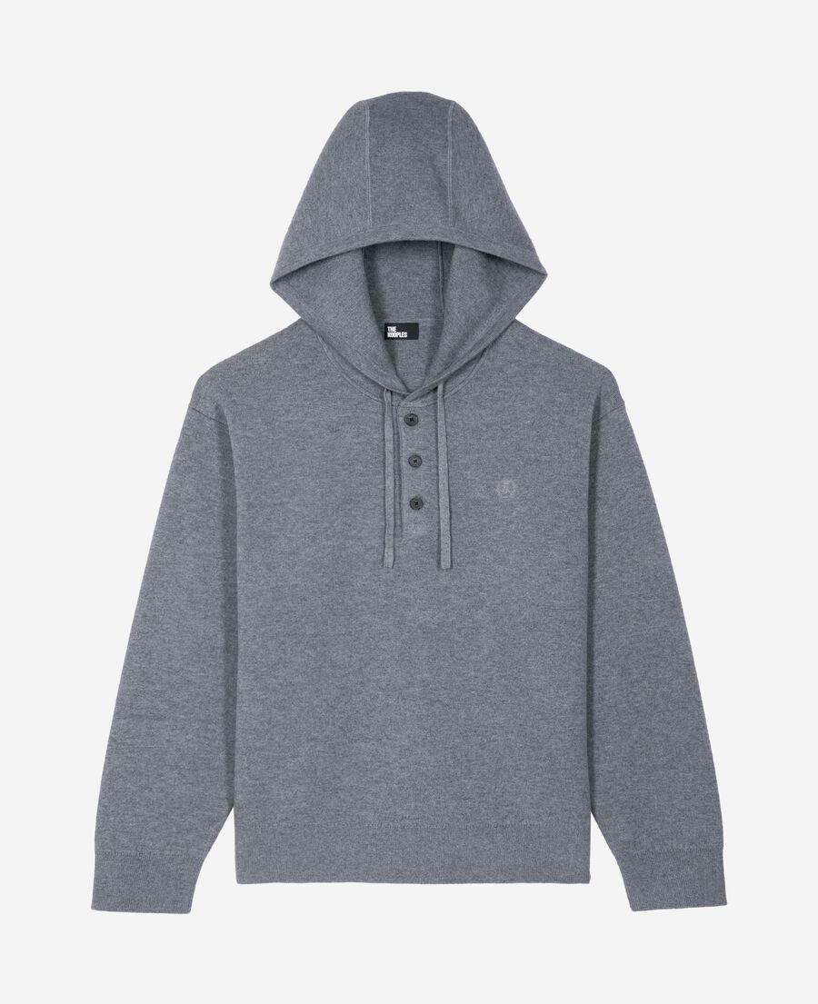 The Kooples MEN MIDDLE GREY MEL grey hoodie