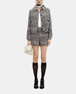 The Kooples WOMEN BLACK WHITE black and white tweed jacket