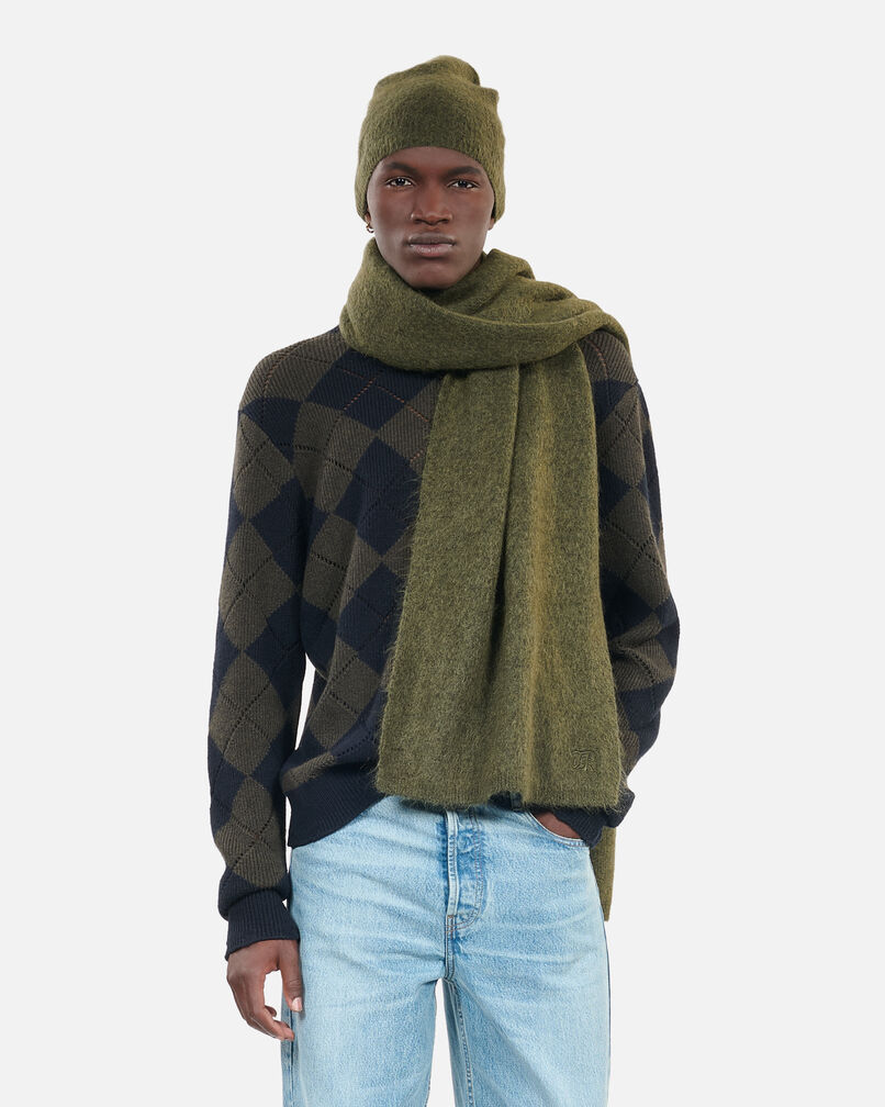 The Kooples MIXTE OLIVE NIGHT écharpe en mohair kaki