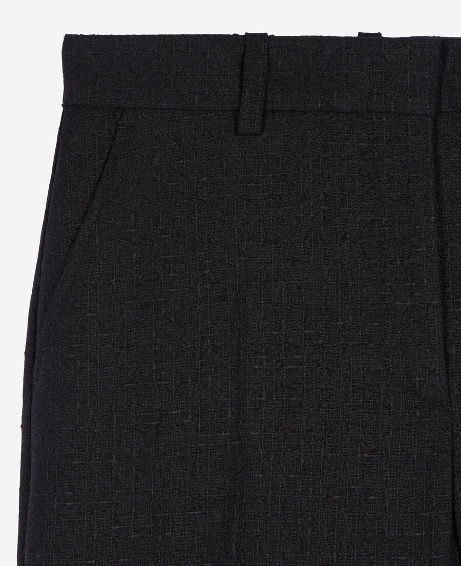 The Kooples FEMME BLACK pantalon tailleur en laine m&eacute;lang&eacute;e noir
