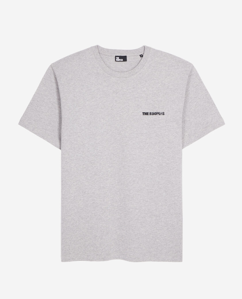 The Kooples MEN GREY MELANGE men's light grey t-shirt with logo serigraphy