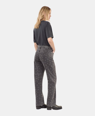 The Kooples F BLACK star printed boyfriend jeans
