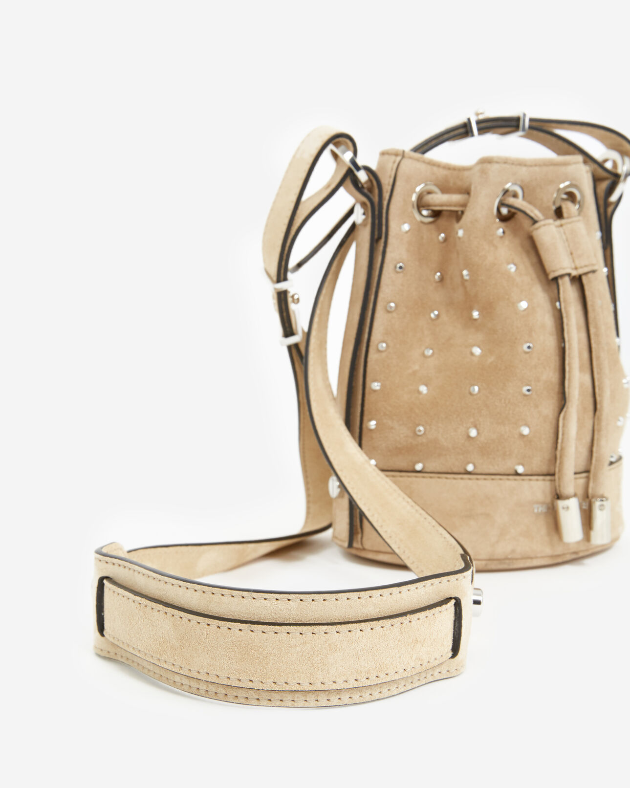 The Kooples FEMME BEIGE sac small tina beige à clous