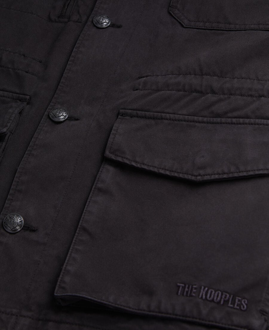The Kooples HOMME BLACK veste worker noire en denim
