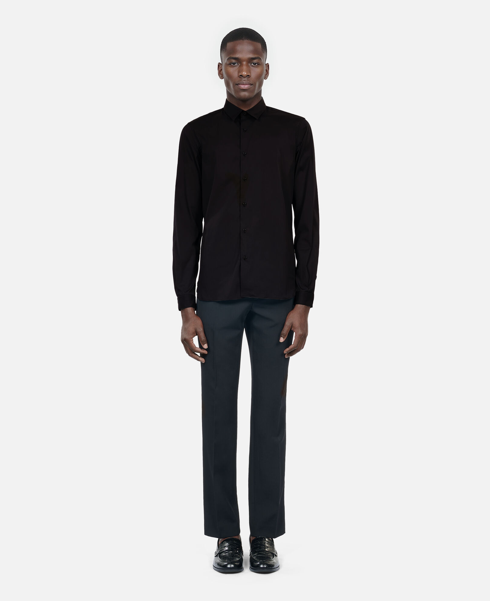 The Kooples MEN BLACK black poplin shirt
