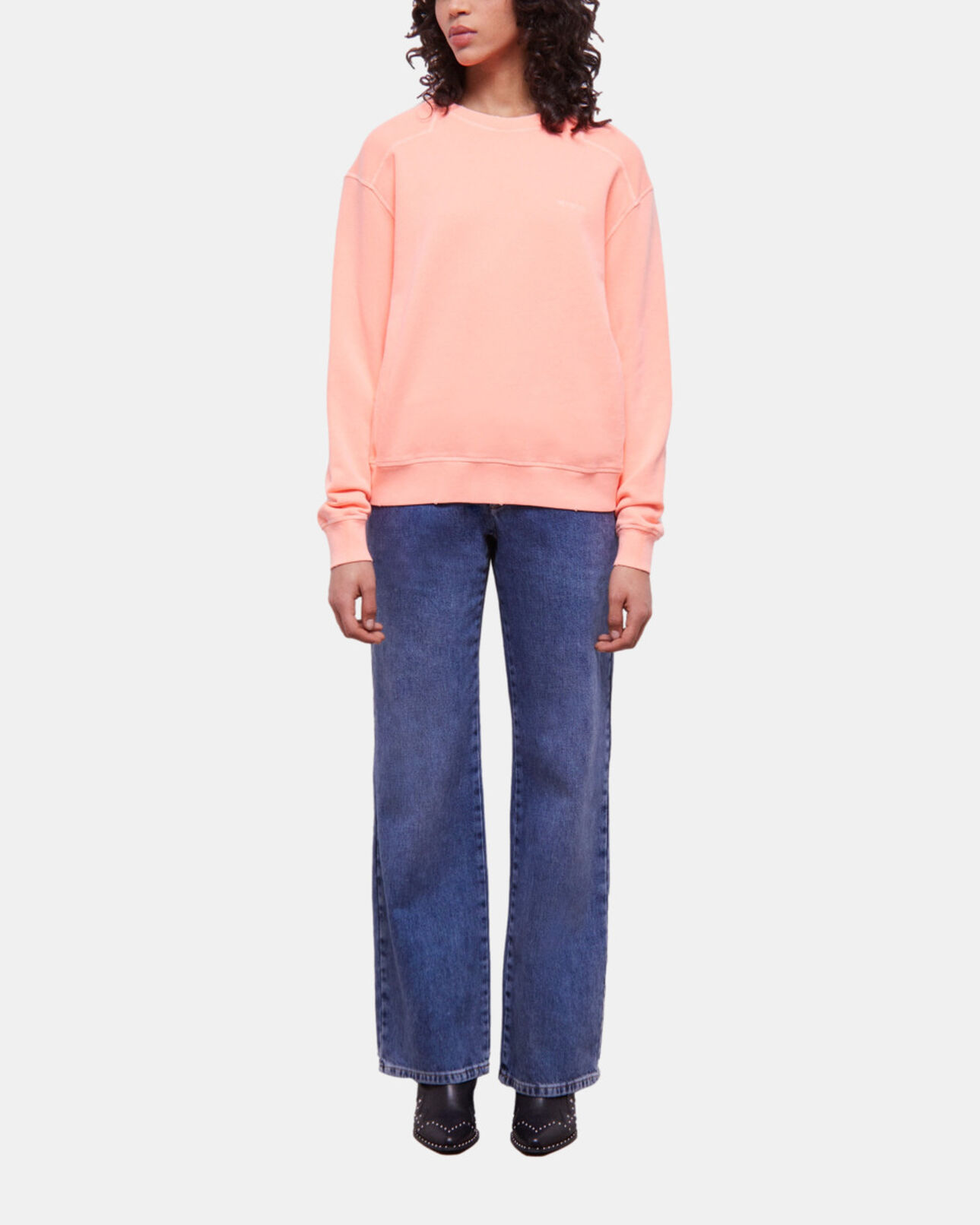 The Kooples WOMEN ORANGE FLUO orange sweatshirt with logo