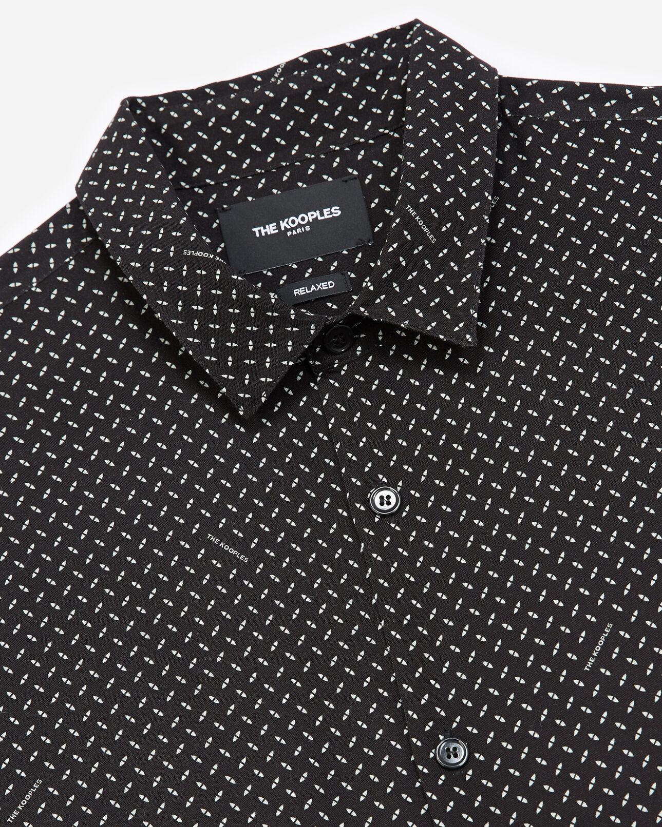 The Kooples HOMME BLACK WHITE chemise noire à motifs blancs