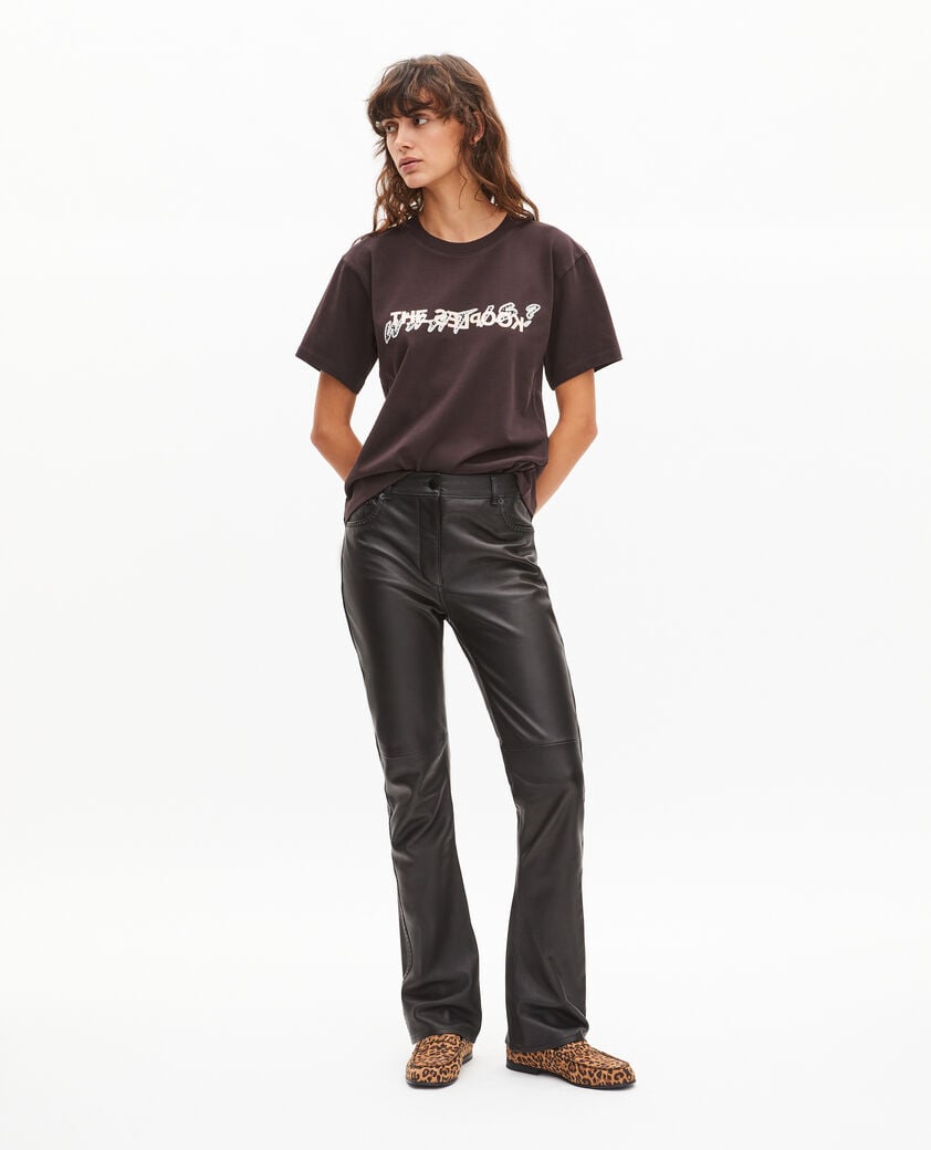 The Kooples FEMME CAFE t-shirt what is avec strass marron