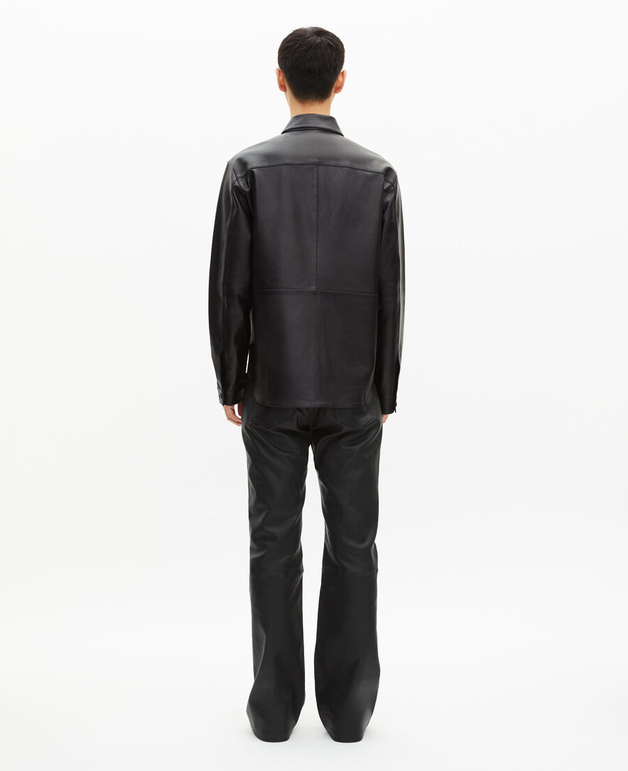 The Kooples HOMME BLACK chemise en cuir noire