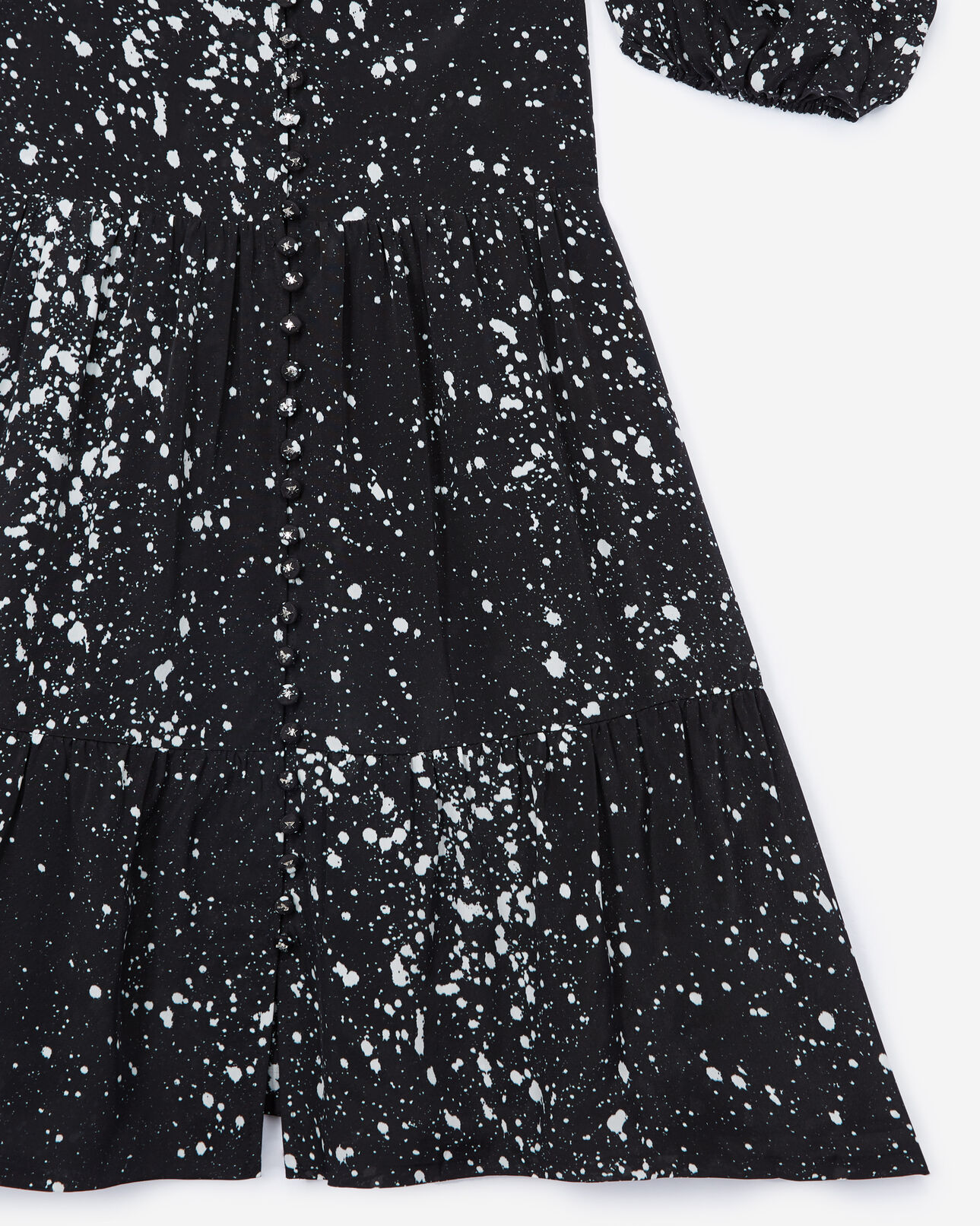 The Kooples DAMEN BLACK-ECRU kurzes kleid mit knöpfen