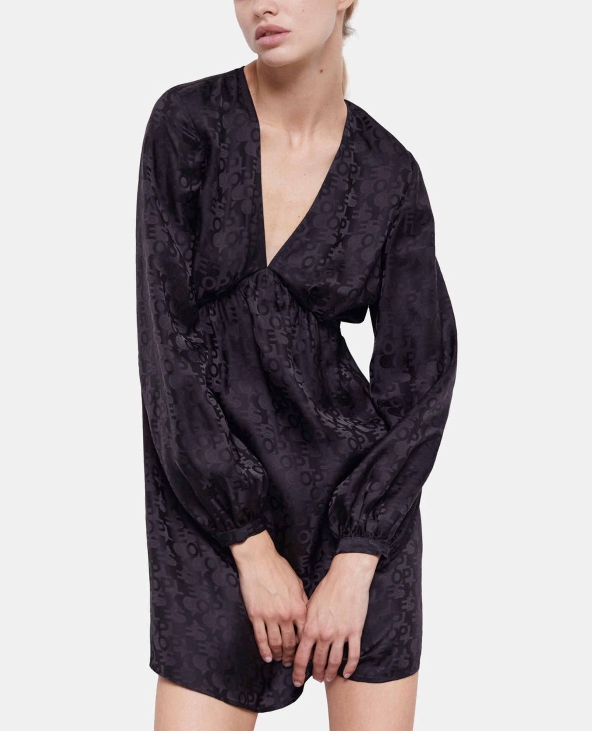 Robe courte logo The Kooples noire, BLACK, hi-res image number null